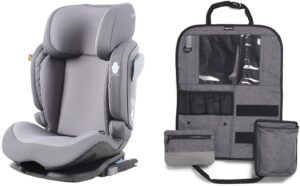 Beemoo Recline i-Size Autostol inkl. Deluxe Sædebeskytter, Mineral Grey