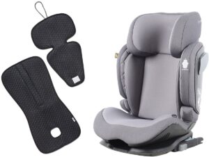 Beemoo Recline i-Size Autostol inkl. Ventilerende Hynde, Mineral Grey/Antracit
