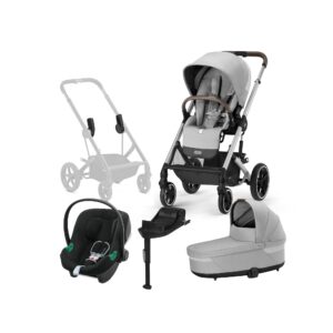 Cybex BALIOS S Lux Duovogn inkl. Aton B2 i-Size Autostol Baby & Base, Lava Grey/Silver