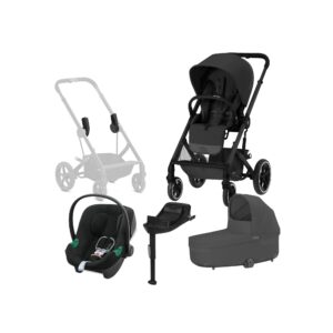 Cybex BALIOS S Lux Duovogn inkl. Aton B2 i-Size Autostol Baby & Base, Moon Black/Black
