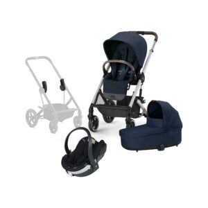 Cybex BALIOS S Lux Duovogn inkl. BeSafe iZi Go Modular X2 i-Size Autostol Baby, Ocean Blue/Silver