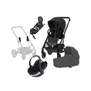Cybex BALIOS S Lux Duovogn inkl. BeSafe iZi Go Modular X2 i-Size Autostol Baby & Base, Moon Black/Black
