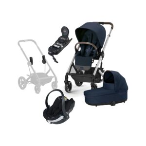 Cybex BALIOS S Lux Duovogn inkl. BeSafe iZi Go Modular X2 i-Size Autostol Baby & Base, Ocean Blue/Silver