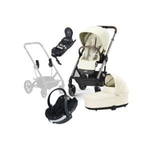 Cybex BALIOS S Lux Duovogn inkl. BeSafe iZi Go Modular X2 i-Size Autostol Baby & Base, Seashell Beige/Taupe