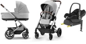 Cybex BALIOS S Lux Duovogn inkl. Maxi-Cosi CabrioFix Autostol Baby & Base, Lava Grey/Silver