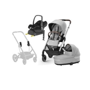 Cybex BALIOS S Lux Duovogn inkl. Maxi-Cosi CabrioFix i-Size Autostol Baby & Base, Lava Grey/Silver