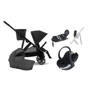Cybex GAZELLE S Duovogn inkl. BeSafe iZi Go Modular X2 i-Size Autostol Baby & Base, Moon Black/Black