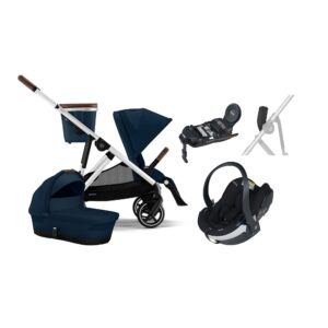 Cybex GAZELLE S Duovogn inkl. BeSafe iZi Go Modular X2 i-Size Autostol Baby & Base, Ocean Blue/Silver