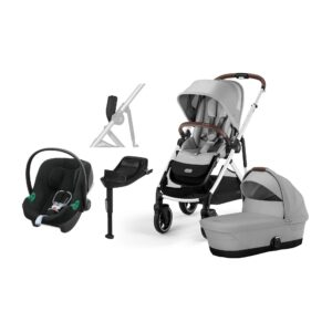 Cybex GAZELLE S Duovogn inkl. Cybex Aton B2 i-Size Autostol Baby inkl. Base, Lava Grey/Silver