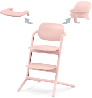 Cybex Lemo 3-in-1 Højstol Inkl. Babysæt & Bakke, Pearl Pink