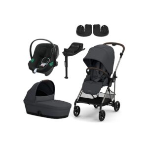 Cybex MELIO Duovogn inkl. Aton B2 i-Size Autostol Baby & Base, Monument Grey