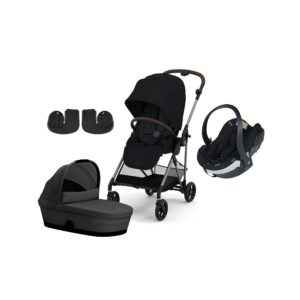 Cybex MELIO Duovogn inkl. BeSafe iZi Go Modular X2 i-Size Autostol Baby, Moon Black