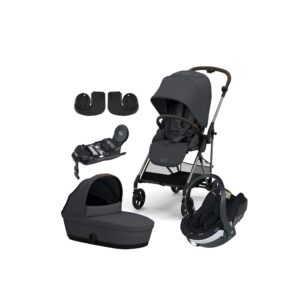 Cybex MELIO Duovogn inkl. BeSafe iZi Go Modular X2 i-Size Autostol Baby & Base, Monument Grey