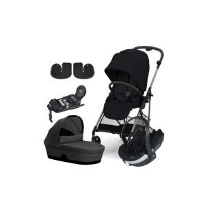 Cybex MELIO Duovogn inkl. BeSafe iZi Go Modular X2 i-Size Autostol Baby & Base, Moon Black
