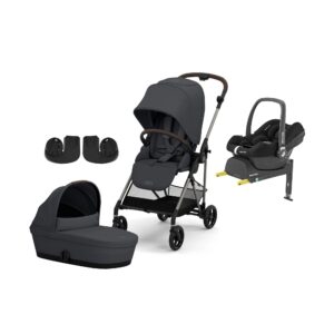 Cybex MELIO Duovogn inkl. Maxi-Cosi CabrioFix i-Size Autostol Baby & Base, Monument Grey