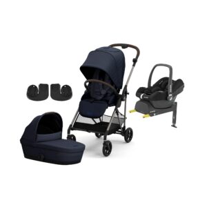 Cybex MELIO Duovogn inkl. Maxi-Cosi CabrioFix i-Size Autostol Baby & Base, Ocean Blue