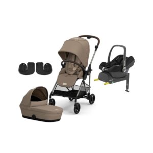 Cybex MELIO Duovogn inkl. Maxi-Cosi CabrioFix i-Size Autostol Baby & Base, Seashell Beige