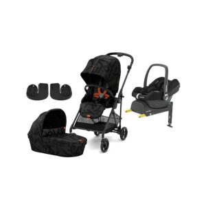 Cybex MELIO Street Duovogn inkl. Maxi-Cosi CabrioFix i-Size Autostol Baby & Base, Real Black