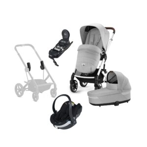 Cybex TALOS S Lux Duovogn inkl. BeSafe iZi Go Modular X2 i-Size Autostol Baby & Base, Lava Grey/Silver
