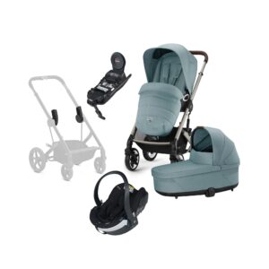 Cybex TALOS S Lux Duovogn inkl. BeSafe iZi Go Modular X2 i-Size Autostol Baby & Base, Sky Blue/Taupe