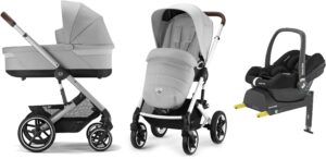 Cybex TALOS S Lux Duovogn inkl. Maxi-Cosi CabrioFix Autostol Baby & Base, Lava Grey/Silver