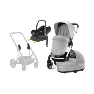 Cybex TALOS S Lux Duovogn inkl. Maxi-Cosi CabrioFix i-Size Autostol Baby & Base, Lava Grey/Silver