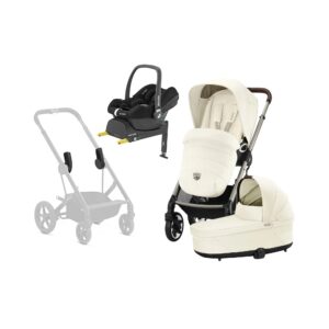 Cybex TALOS S Lux Duovogn inkl. Maxi-Cosi CabrioFix i-Size Autostol Baby & Base, Seashell Beige/Taupe