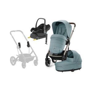 Cybex TALOS S Lux Duovogn inkl. Maxi-Cosi CabrioFix i-Size Autostol Baby & Base, Sky Blue/Taupe