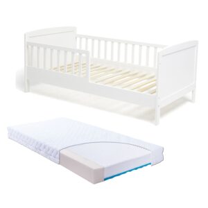 JLY Enkeltseng med Babymatex Madras Carpathia 70x140 cm, Hvid