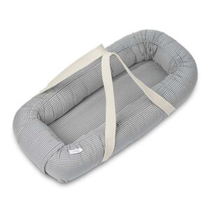 Liewood Gro Babynest/-lift - Check (Whale Blue/Sandy)
