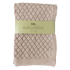 Plaid, strikket bomuld - rosa smoke