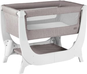 Shnuggle Air Bedside Crib, Stone Grey