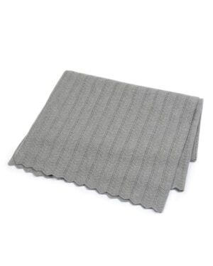 Strikket bomuldstæppe - grey