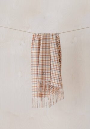 The Tartan Blanket Co. Babytæppe Neutral Gingham Uld 75 x 110 cm
