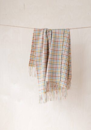 The Tartan Blanket Co. Babytæppe RainBow Gingham Uld 75 x 110 cm