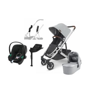 UPPAbaby CRUZ V2 Duovogn inkl. Cybex Aton B2 i-Size Autostol Baby & Base, Stella Grey