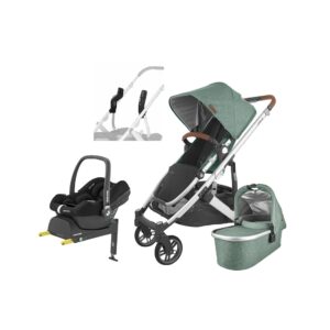 UPPAbaby CRUZ V2 Duovogn inkl. Maxi-Cosi CabrioFix i-Size Autostol Baby & Base, Emmett Green