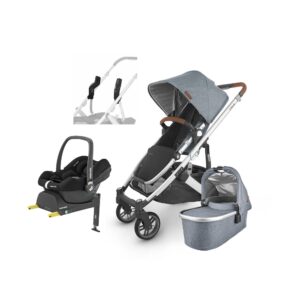UPPAbaby CRUZ V2 Duovogn inkl. Maxi-Cosi CabrioFix i-Size Autostol Baby & Base, Gregory Blue