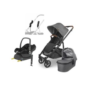 UPPAbaby CRUZ V2 Duovogn inkl. Maxi-Cosi CabrioFix i-Size Autostol Baby & Base, Greyson Black