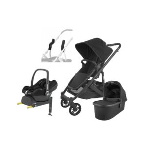 UPPAbaby CRUZ V2 Duovogn inkl. Maxi-Cosi CabrioFix i-Size Autostol Baby & Base, Jake Black