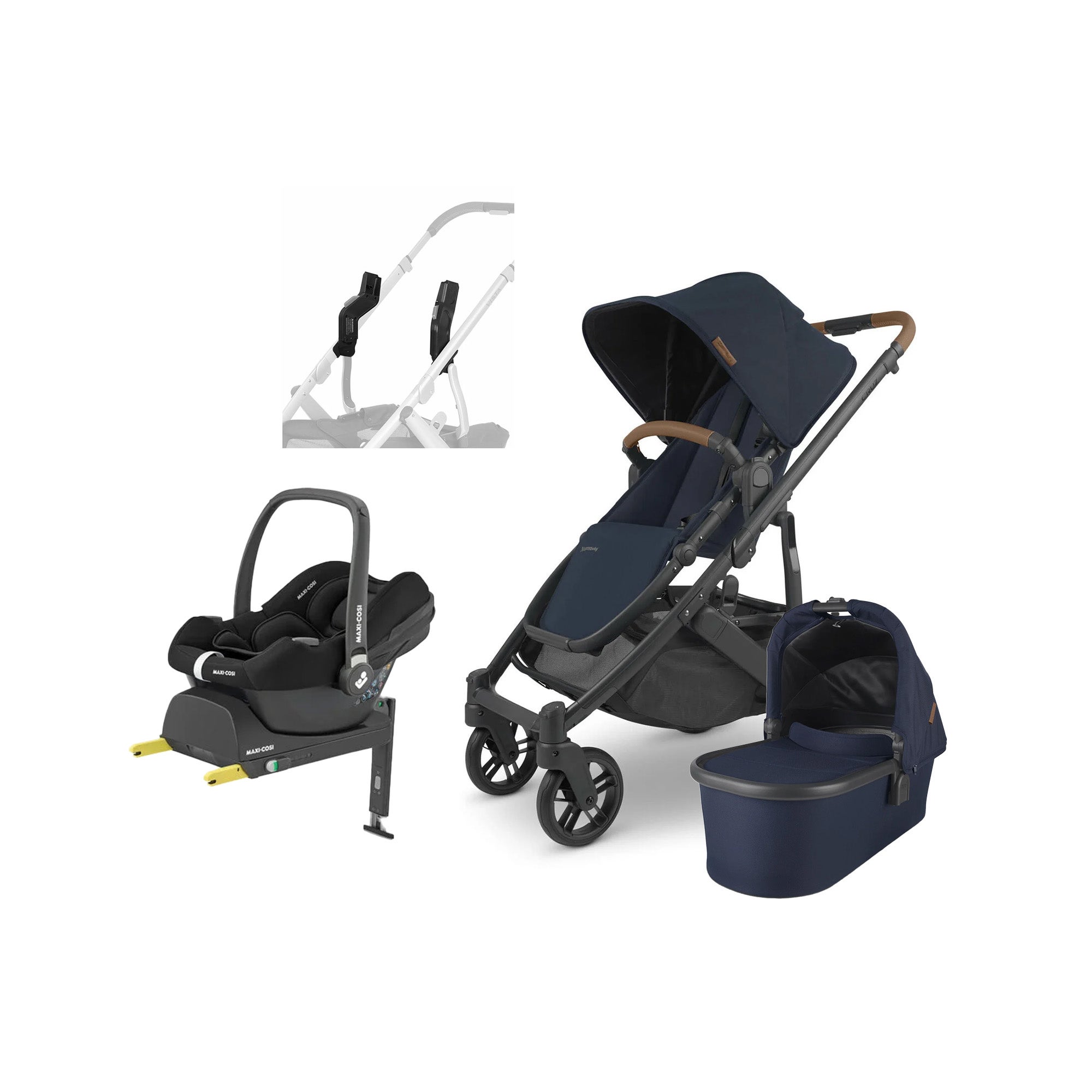 UPPAbaby CRUZ V2 Duovogn inkl. Maxi-Cosi CabrioFix i-Size Autostol Baby & Base, Noa Navy UPPAbaby CRUZ V2 Duovogn inkl. Maxi-Cosi CabrioFix i-Size Autostol Baby & Base, Noa Navy