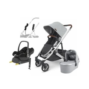 UPPAbaby CRUZ V2 Duovogn inkl. Maxi-Cosi CabrioFix i-Size Autostol Baby & Base, Stella Grey