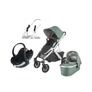 UPPAbaby VISTA V2 Duovogn inkl. BeSafe iZi Go Modular X2 i-Size Autostol Baby, Emmett Green