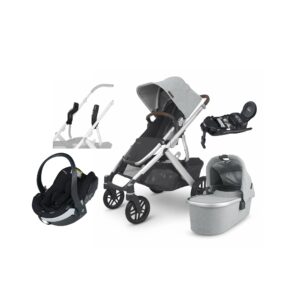 UPPAbaby VISTA V2 Duovogn inkl. BeSafe iZi Go Modular X2 i-Size Autostol Baby & Base, Stella Grey