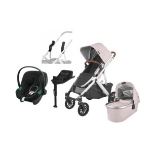 UPPAbaby VISTA V2 Duovogn inkl. Cybex Aton B2 i-Size Autostol Baby inkl. Base, Alice Dusty Pink