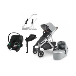 UPPAbaby VISTA V2 Duovogn inkl. Cybex Aton B2 i-Size Autostol Baby inkl. Base, Stella Grey