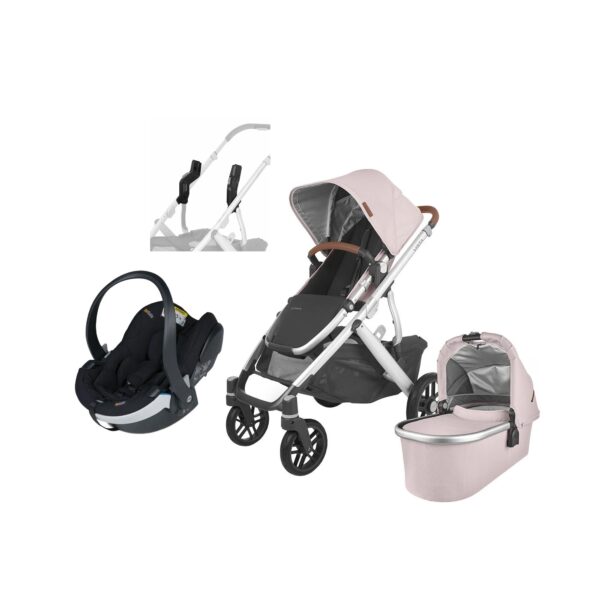 UPPAbaby VISTA V2 Duovogn inkl. Maxi-Cosi CabrioFix i-Size Autostol Baby inkl. Base, Alice Dusty Pink