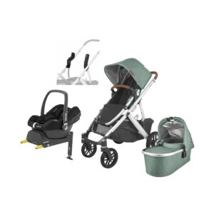 UPPAbaby VISTA V2 Duovogn inkl. Maxi-Cosi CabrioFix i-Size Autostol Baby inkl. Base, Emmett Green