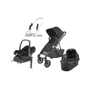 UPPAbaby VISTA V2 Duovogn inkl. Maxi-Cosi CabrioFix i-Size Autostol Baby inkl. Base, Jake Black