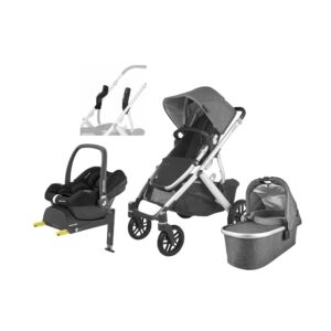 UPPAbaby VISTA V2 Duovogn inkl. Maxi-Cosi CabrioFix i-Size Autostol Baby inkl. Base, Jordan Grey